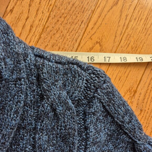 Hollister Cardigan Sweater Blue Knit Cotton Pockets Shawl Collar Medium - Picture 7 of 10